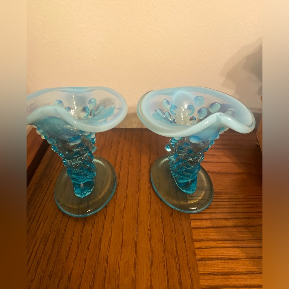 Vintage glass candle holders